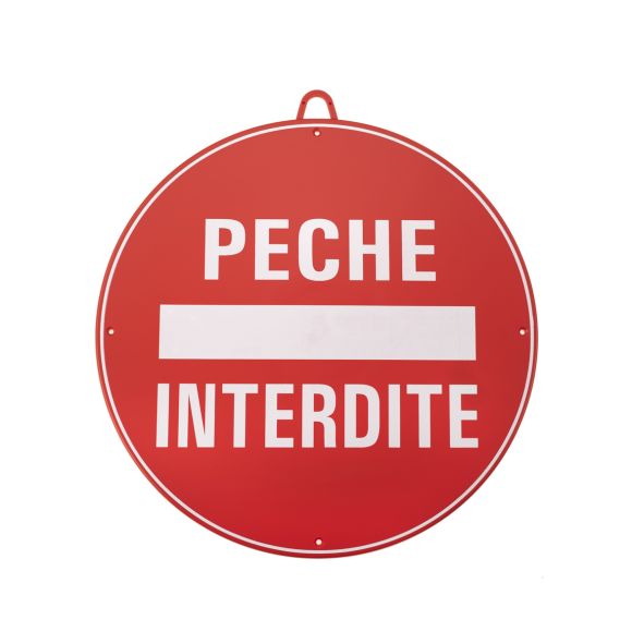 Pêche interdite diam 28 cm Rouge
