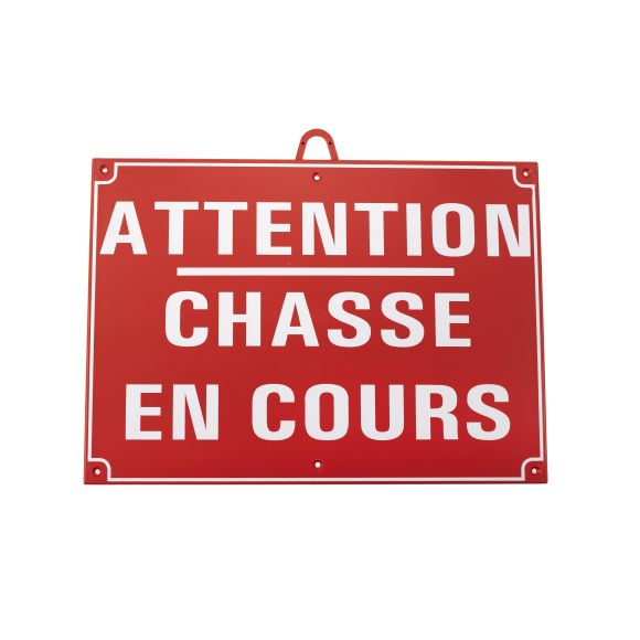 Attention chasse en cours dim 28 x 20 cm, Rouge