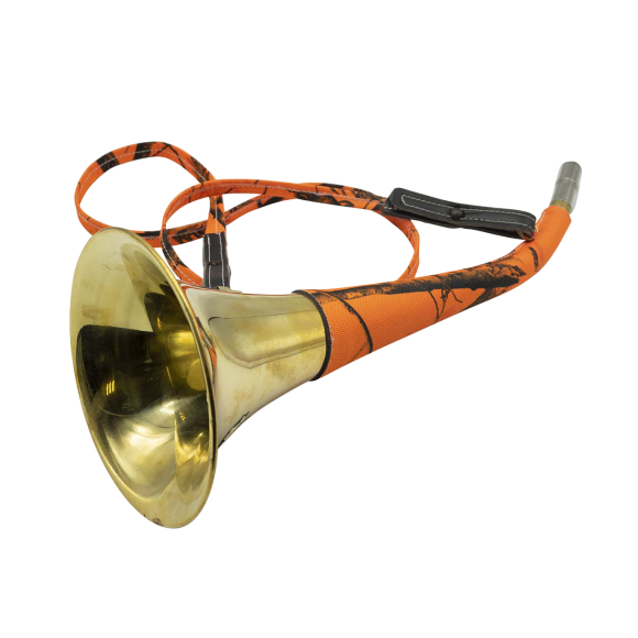 Corne Pavillon Laiton Gain&eacute;e Orange Camo 40 cm