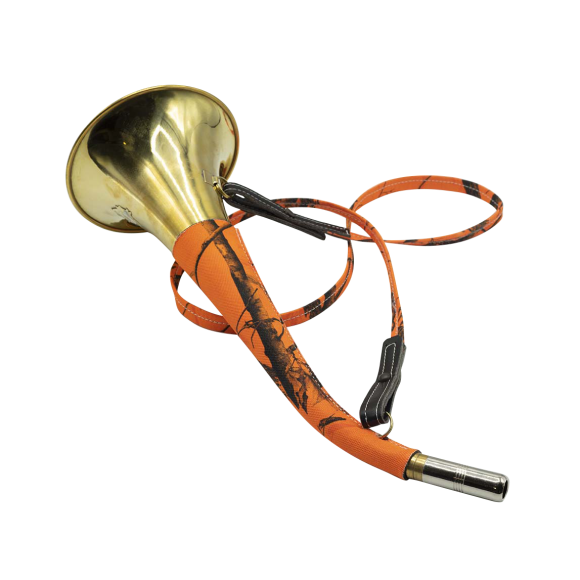Corne Pavillon Laiton Gainée Orange Camo 40 cm