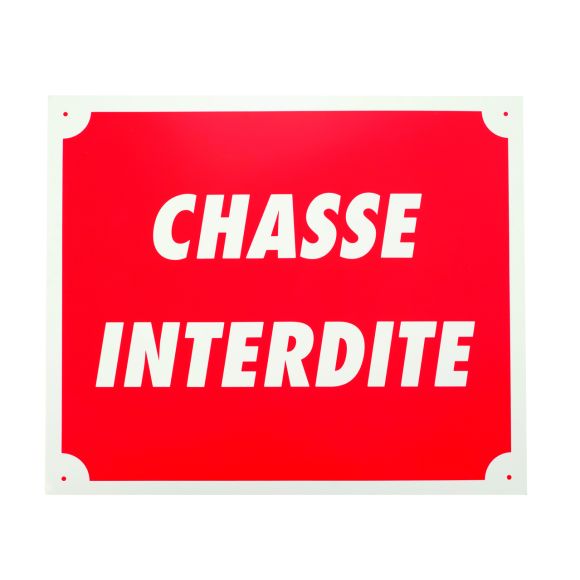Panneau chasse interdite 25 x 30 cm en alu