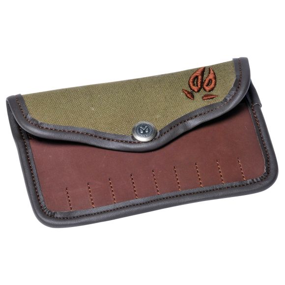 Pochette à balle Januel - toile et cuir - 10 tubes - broderie sanglier