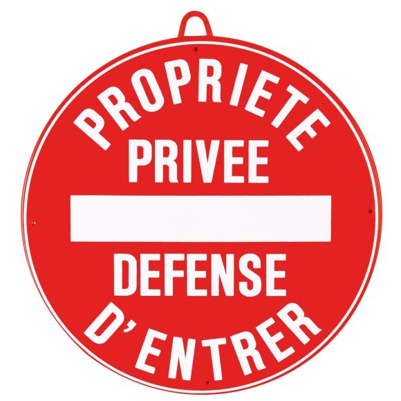 Propriété privée défense d'entrer diam. 28 cm, Rouge
