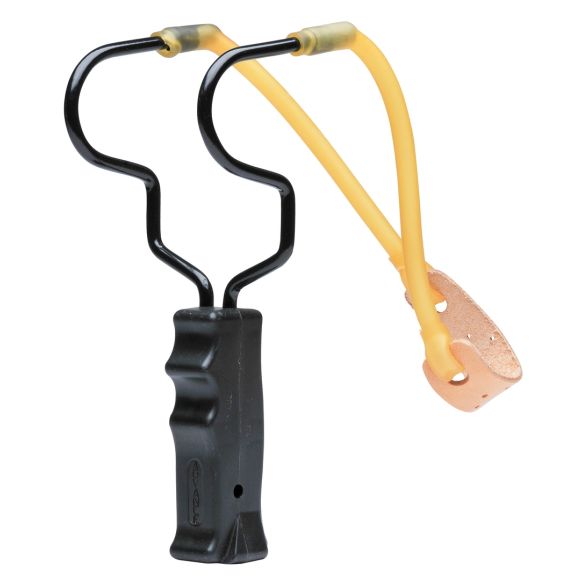 Lance-pierre poignée cannelée caoutchouc rond